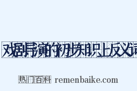 戏剧导演的初步知识上反义词是什么意思的图片
